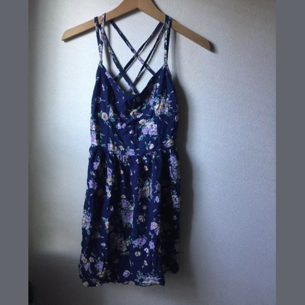 Hollister Navy  Floral dress size Small